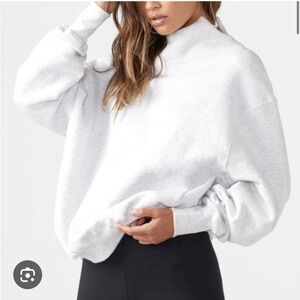 Joah Brown Oversized Side Split Collar Sweatshirt
